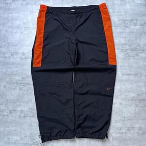 Y2K Nike Nylon Track Pants Black/Orange Baggy Pants